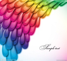 七彩绚丽动感翅膀羽毛背景