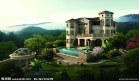 别墅景观效果图