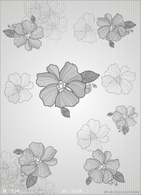 黑白花朵图案
