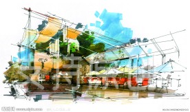 手绘 景观效果图 景观设计