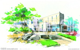 手绘 景观效果图 景观设计