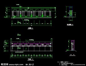 cad廊架雕塑施工图