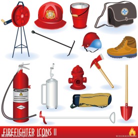 消防器材用品图标矢量