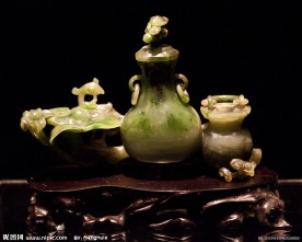 碧玉灵芝双联瓶