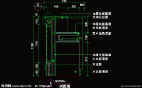 CAD之吧台收银台服务台设计