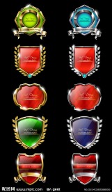 华丽徽章奖牌标签盾牌