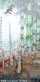 国画 竹子 竹笋