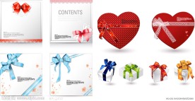 时尚蝴蝶结爱心礼盒 卡片