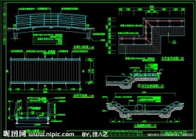 cad小桥 木平台 小溪水系大样