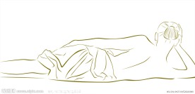 美女侧卧图