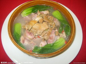 青菜烧鸡肉 鸡肉汤 土鸡煲