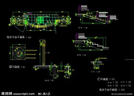 cad观光平台平立面图