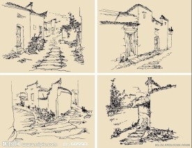 钢笔速写画