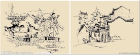 钢笔速写画
