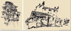 钢笔速写画