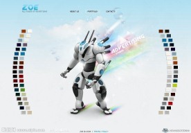 一款让你心动漂亮动作机器人flash网站源码