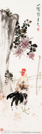 菊花雄鸡图
