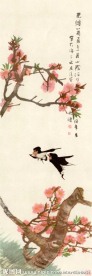 任伯年国画 桃花双燕