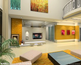 别墅跃层客厅效果图