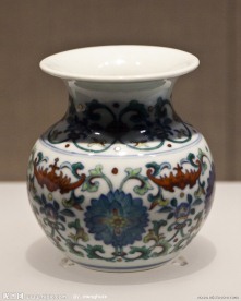 斗彩花卉纹尊