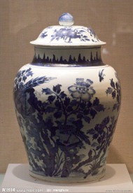 青花雉鸡牡丹纹盖罐