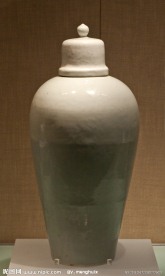 白釉暗花缠枝花卉纹梅瓶