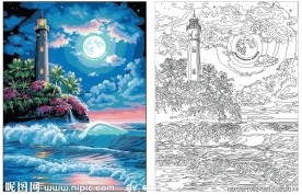 灯塔数字油画 编码油画