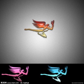 天使logo 翅膀logo 飞人 运动 logo