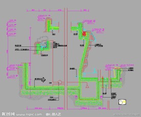 假山跌水施工图