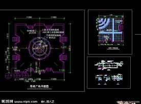 旱喷广场平立面图