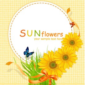 向日葵花纹边框