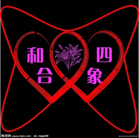 矢量百合花爱心