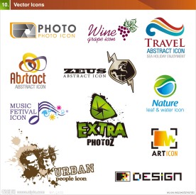 3d立体标志logo设计元素矢量