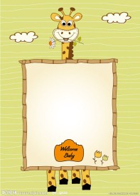 可爱卡通长颈鹿边框背景