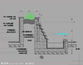 跌水花坛施工图