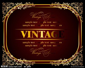 金色欧式花纹 古典花纹花边框