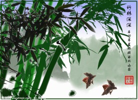 竹林深深（水墨画模板）