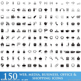 黑色网页图标矢量