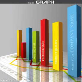 3d动感柱体趋势图金融商务背景