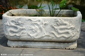 汉白玉石雕长方盆