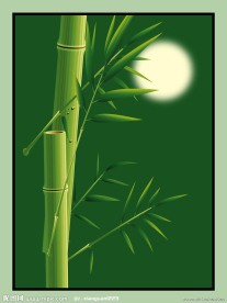 翠绿竹子装饰画素材