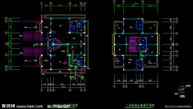 一二层给排水管道平面图