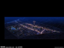 大型小区夜景效果图