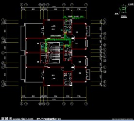 A型寓所二层给排水管道平面图