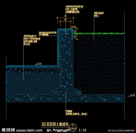 花园挡土墙剖面