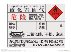 易燃气体危险标识 危险品标识