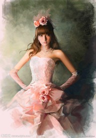 油画 少女