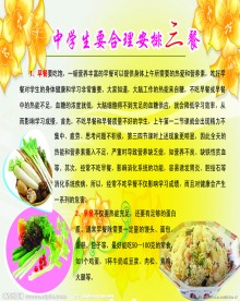 中学生饮食展板