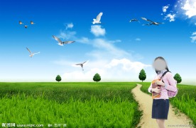 蓝天白云草地乡村公路