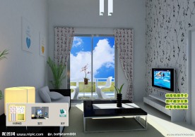 黑色经典小户型客厅效果图